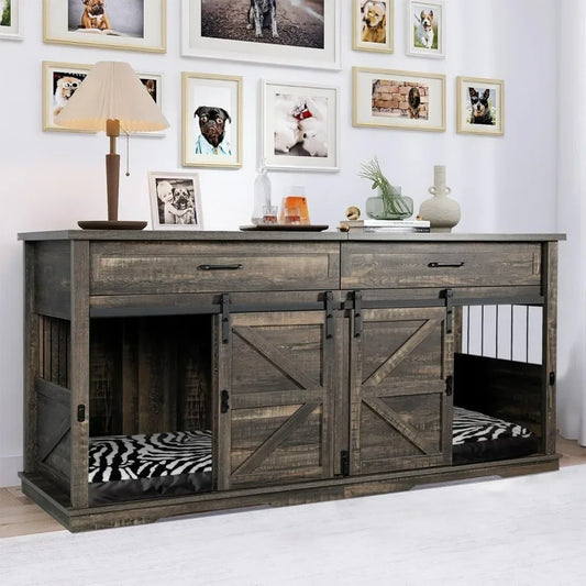 CanineChest Luxury Dark Oak Dog Crate, a stylish and durable pet crate designed to complement elegant home decor.