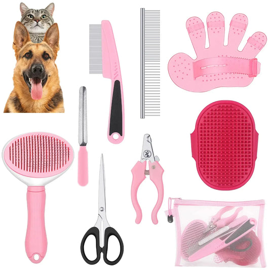 CanineChest Grooming Set, an all-in-one kit with essential tools for pet grooming, designed for both dogs and cats.