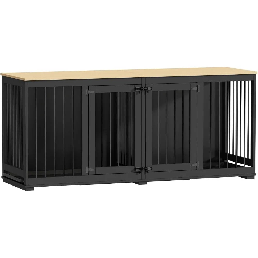 CanineChest-wooden-kennel-tray-divider
	•	Alt Text: “CanineChest wooden kennel with tray and removable divider, a functional pet crate designed for easy cleaning and adjustable space.